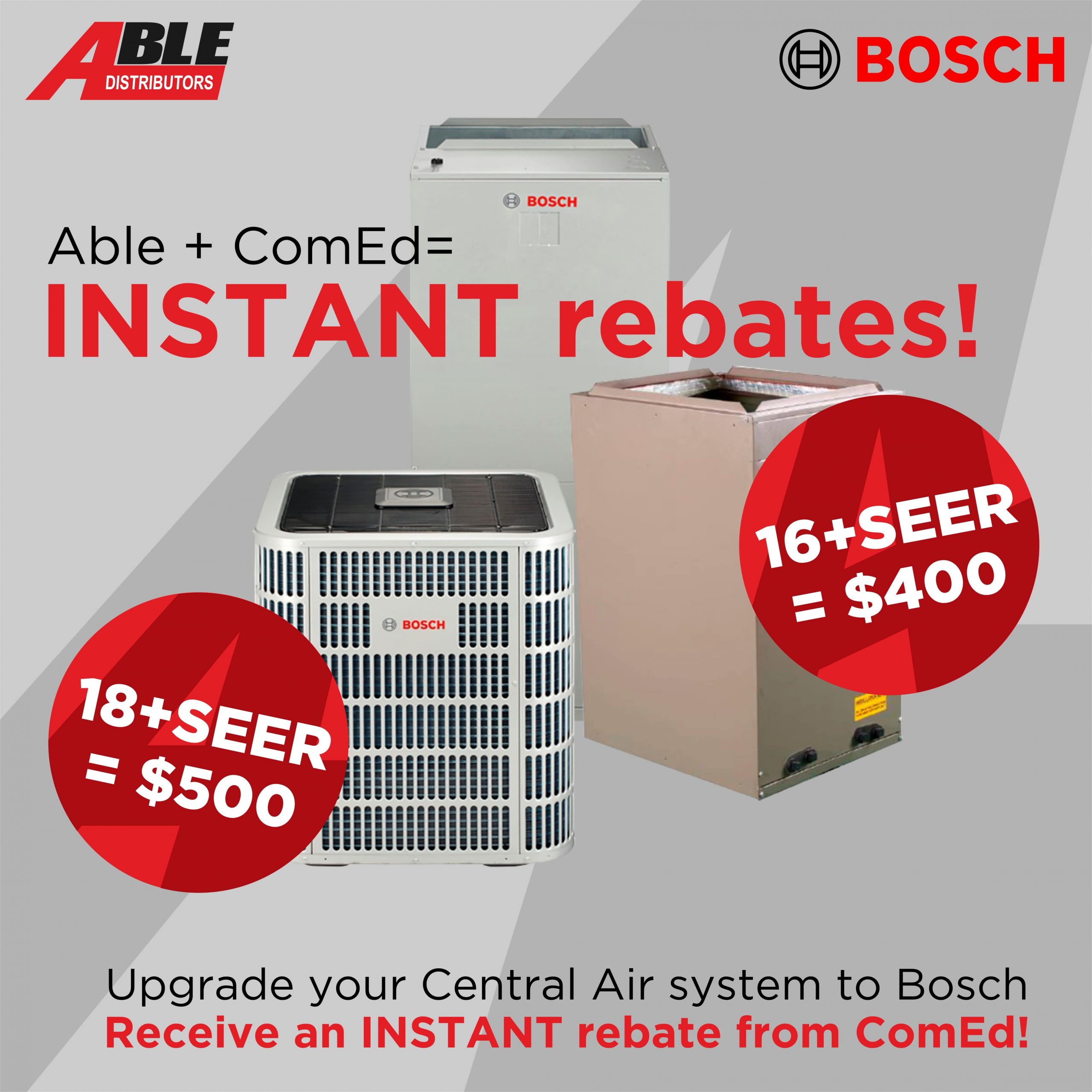 Instant Heat Pump Rebates from ComEd Only at Able! Able Distributors